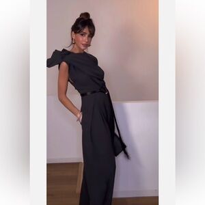 ZARA VOLUMINOUS BOW SHULDER DRAPED JUMPSUIT LIMITED EDITION BLOGGER FAV